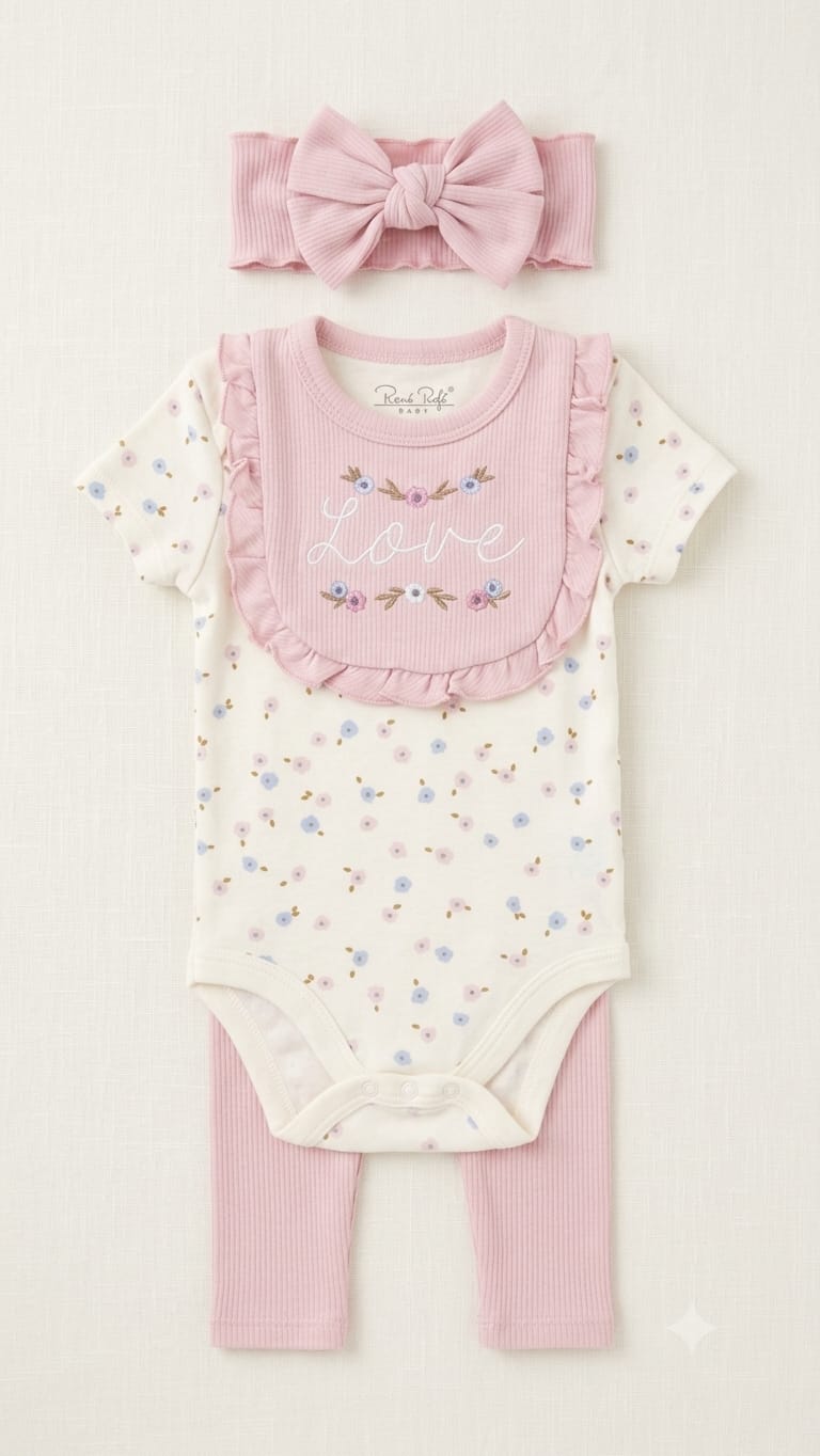 Set de ropa para bebé – 3 piezas “Love”
