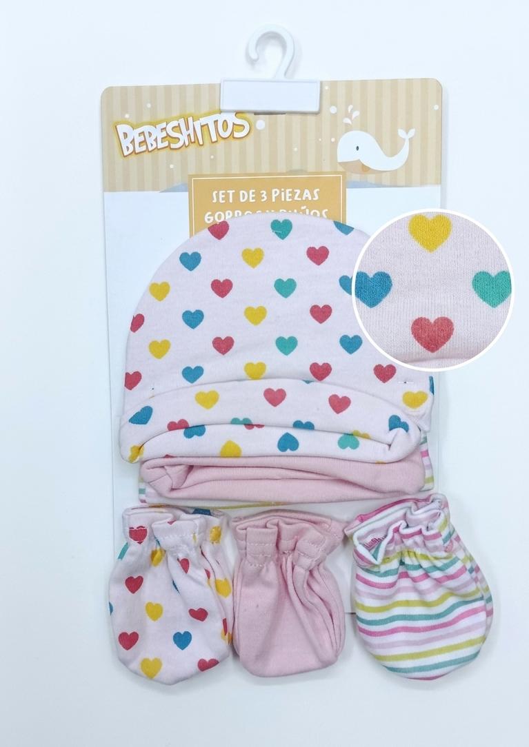 SET DE GORRITOS Y PUÑITOS PARA BEBE