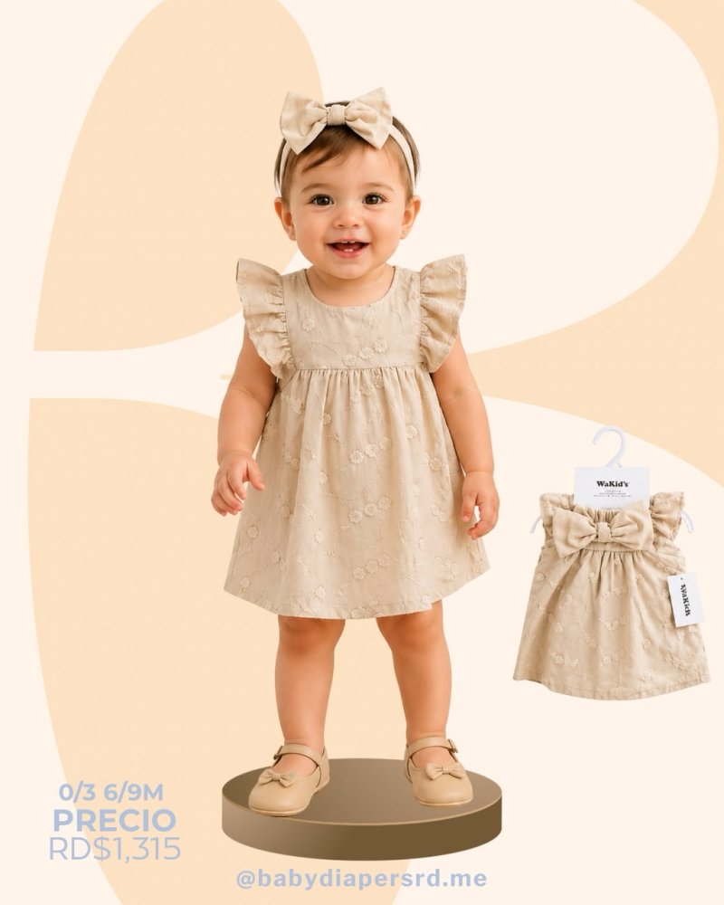 VESTIDO MAS VENDA PARA BEBE NIÑA