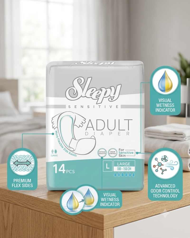 Pañales para Adultos Sleepy Sensitive – Talla L (14 piezas)