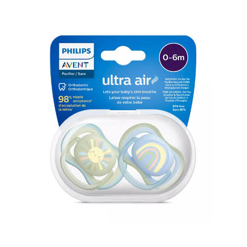 2 Chupetes Philips AVENT Ultra Air 0-6 meses Decorados