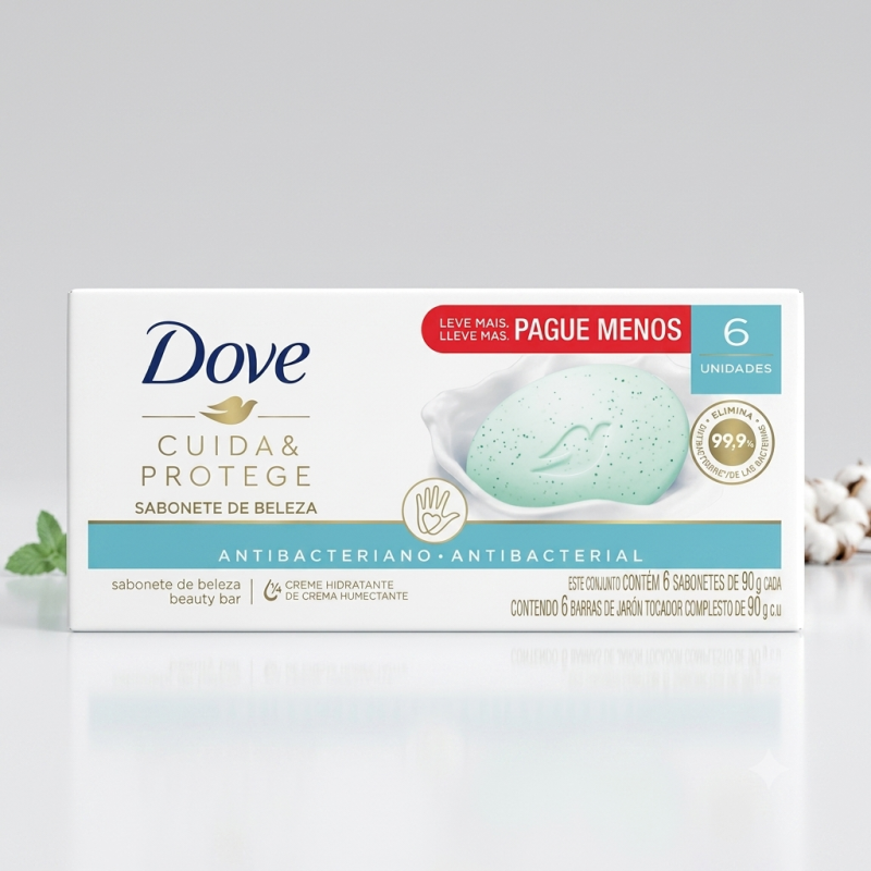 Jabón de Belleza Dove Cuida & Protege – Pack de 6 Unidades