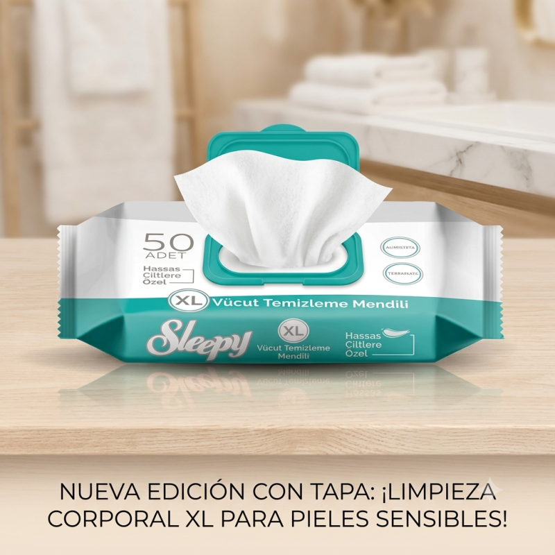 Toallitas Húmedas Sleepy XL – Limpieza Corporal Especial (50 unidades)