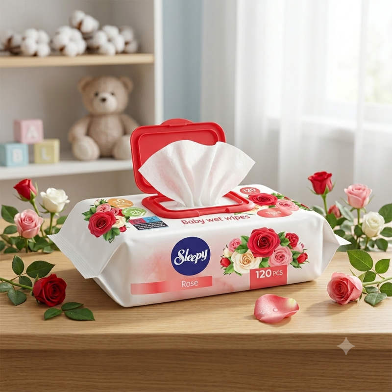 Toallitas Húmedas New Sleepy – Aroma a Rosas (120 piezas)