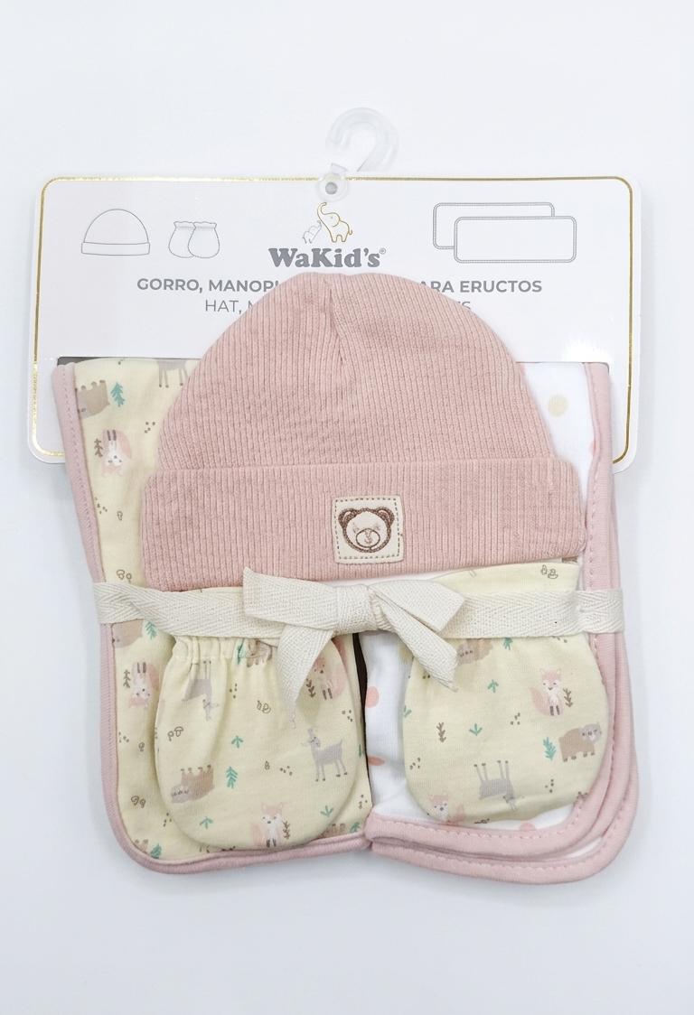 SET GORRO , PUÑITO Y PAÑO DE ERUCTO PARA BEBE