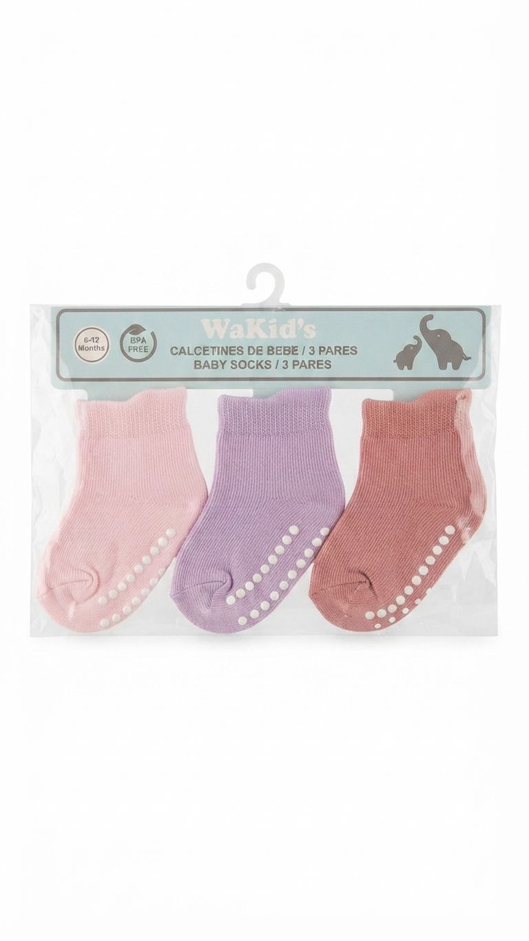 SET 3 PARES DE MEDIAS PARA BEBE