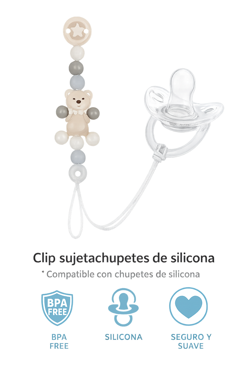 clip sujetachupetes de silicona