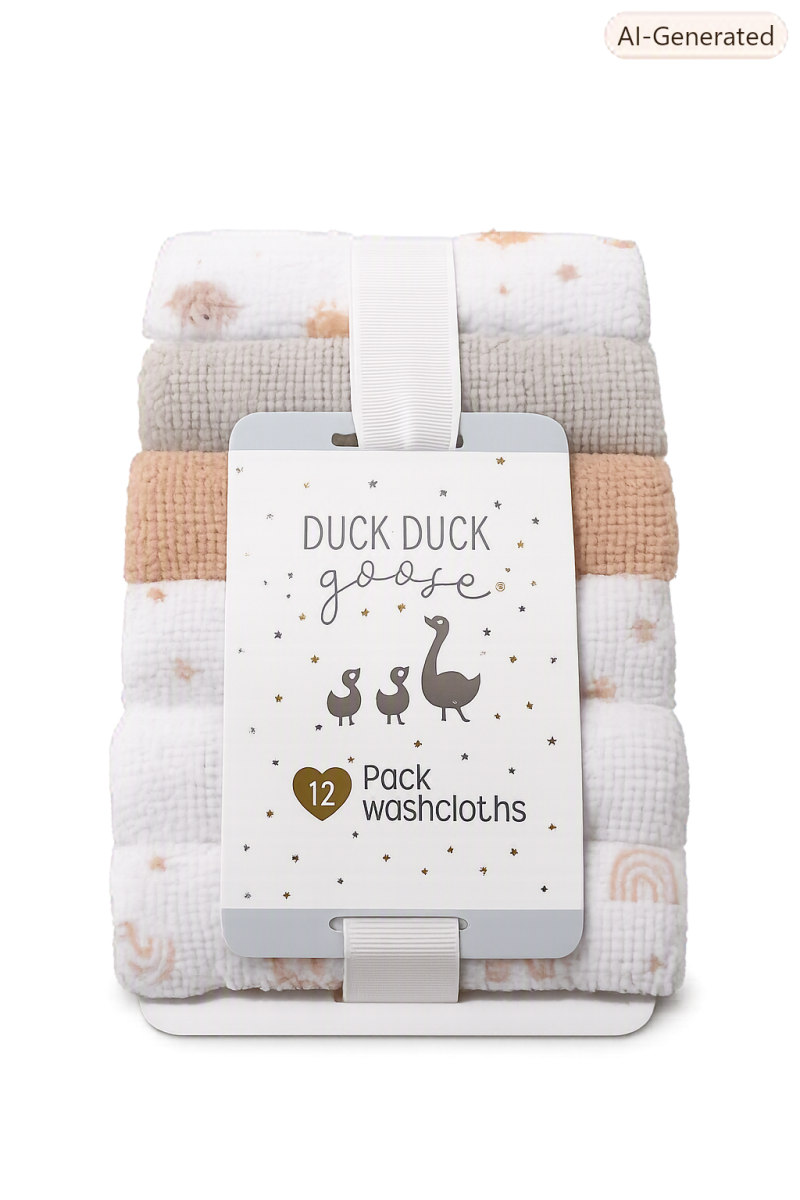 PACK 12 WASHCLOTHS DUCK DUCK