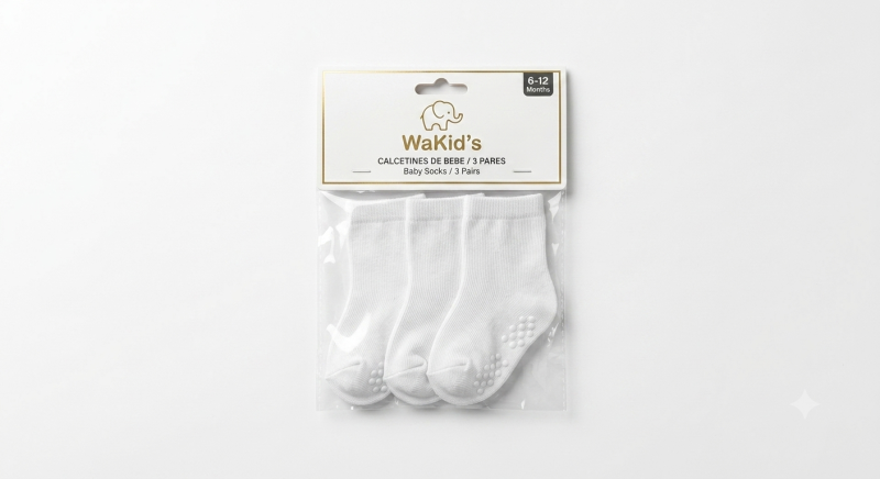 Set de Calcetines Básicos para Bebé WaKid's (Paquete de 3)