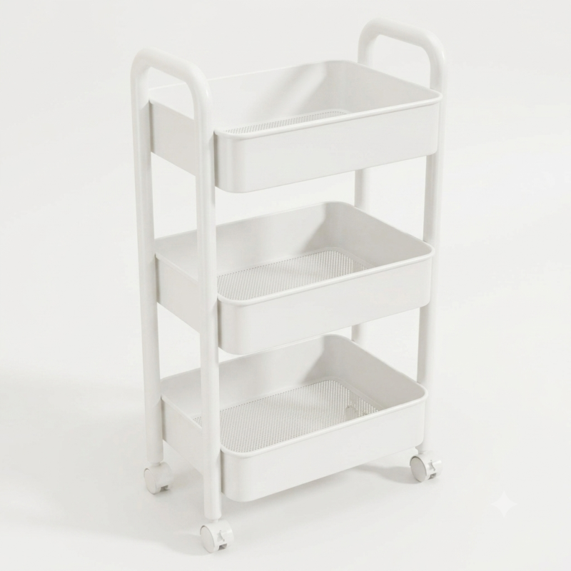 🛒 Carrito Organizador Multiusos de 3 Niveles (Blanco)
